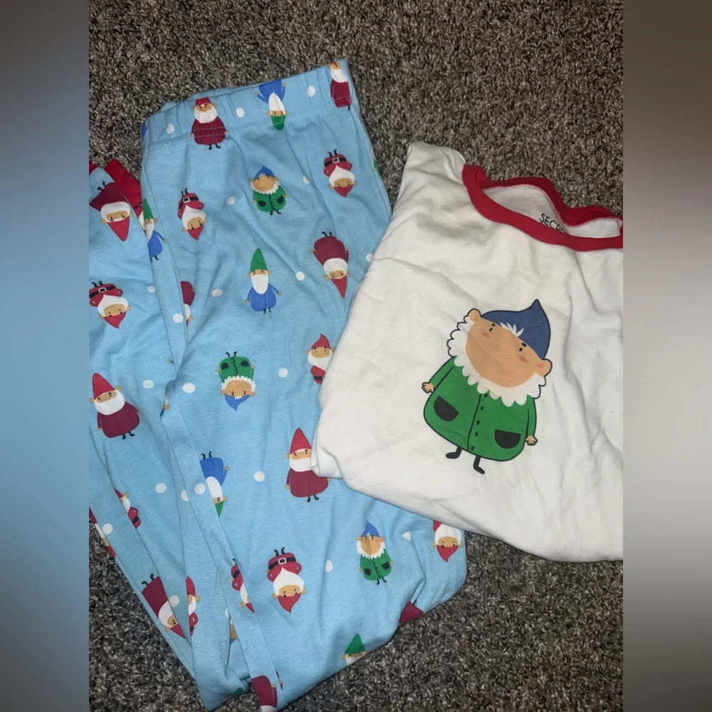 Kids Gnome Pajama Set - White‎ and Blue